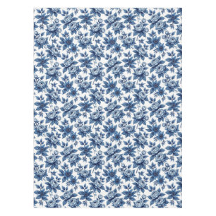 Nappe Elégant motif Floral bleu Peonies Vintages