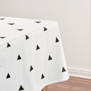 Nappe Élégant motif géométrique noir blanc   triangles
