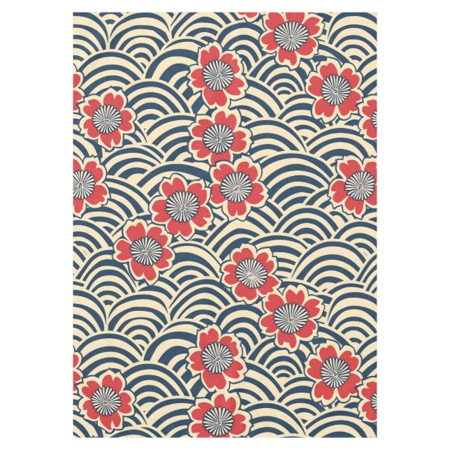 Nappe Élégant Motif sans couture en fleur de cerisier (8 (Devant)