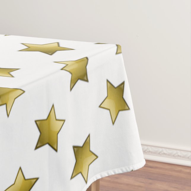 Nappe Élégant or étoiles motif blanc (In Situ)