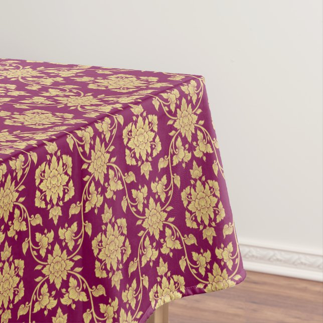 Nappe Elégant or jaune Damas couleur personnalisable (In Situ)