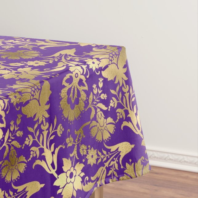 Nappe Élégant or violet floral  (In Situ)