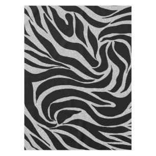 Nappe Elégant Parties scintillant noire Silver Zebra Po