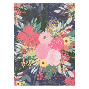 Nappe Élégant point de floraison et d'or de l'Aura d'hiv