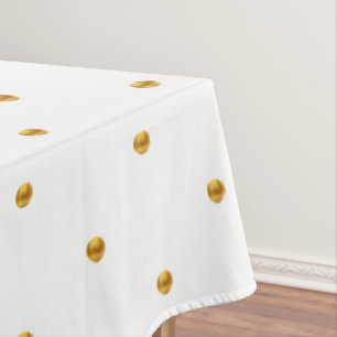 Nappe Élégant Pois d'or sur blanc