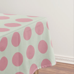 Nappe Élégant Pois rose Arrière - plan vert clair
