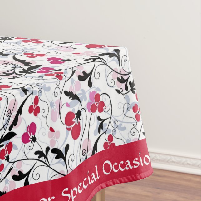 Nappe Élégant Retro Rouge Noir Vignes Art Déco Onglet (In Situ)