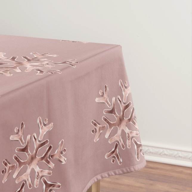 Nappe Élégant Rose de Noël Gold Snowflakes onglet Motif (In Situ)