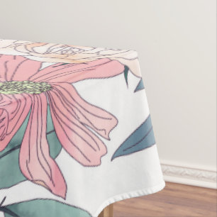 Nappe Elégant rose et bleu Aquarelle Design floral