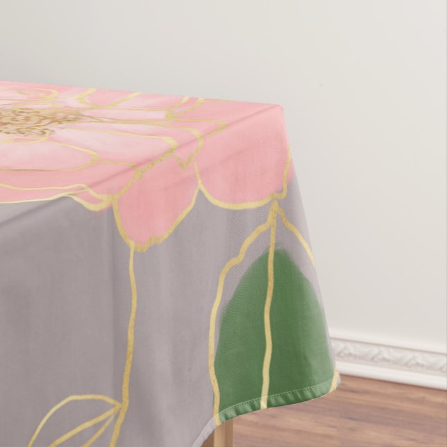 Nappe Elégant rose & or Aquarelle Rose Gris Design (In Situ)