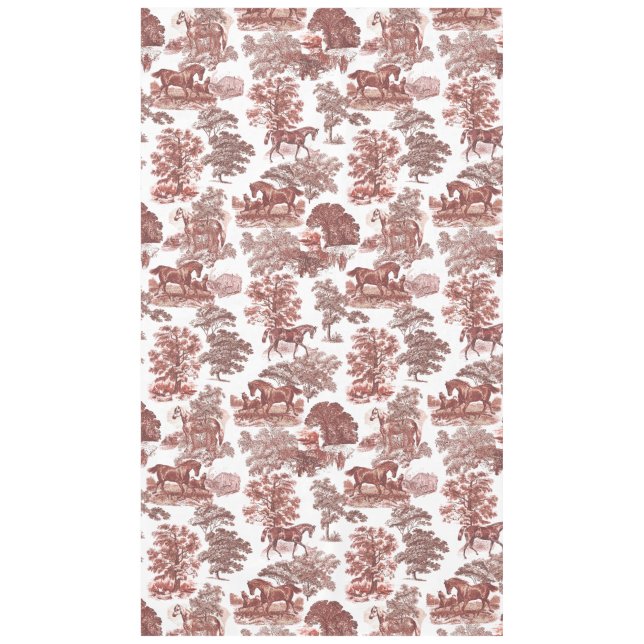 Nappe Elégant Rustic Red Horses Country Toile (Devant)