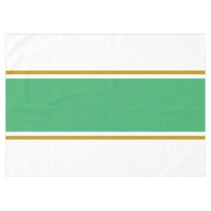 Nappe Elégant Sea Green Brown Racing Stripes Sur Blanc