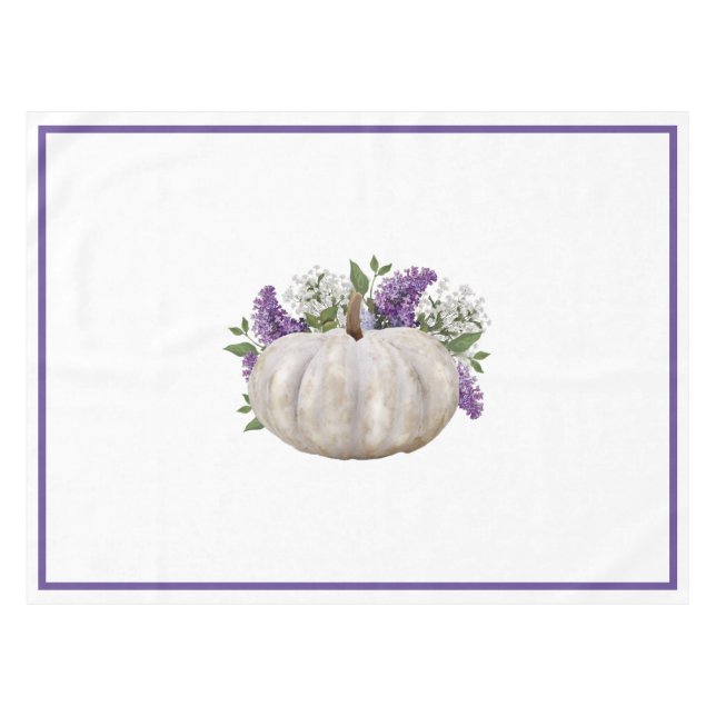 Nappe Élégant tissu de table Citrouille blanc (Devant (Horizontal))