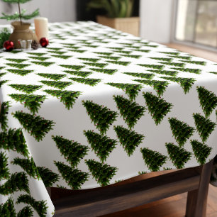 Nappe Élégant vert arbre de Noël Motif Festif blanc