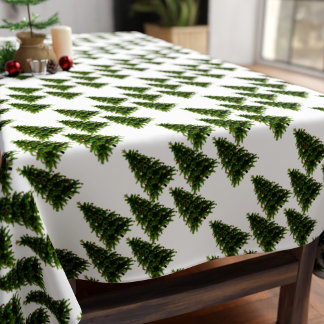Nappe Élégant vert arbre de Noël Motif Festif blanc