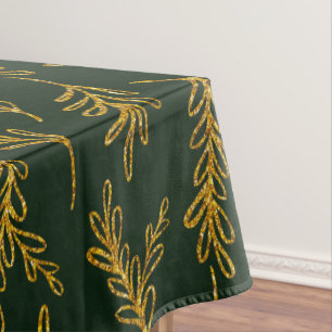 Nappe Élégant vert émeraude avec éperon doré floral