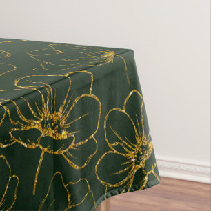 Nappe Élégant vert émeraude avec linge de table fleuri o