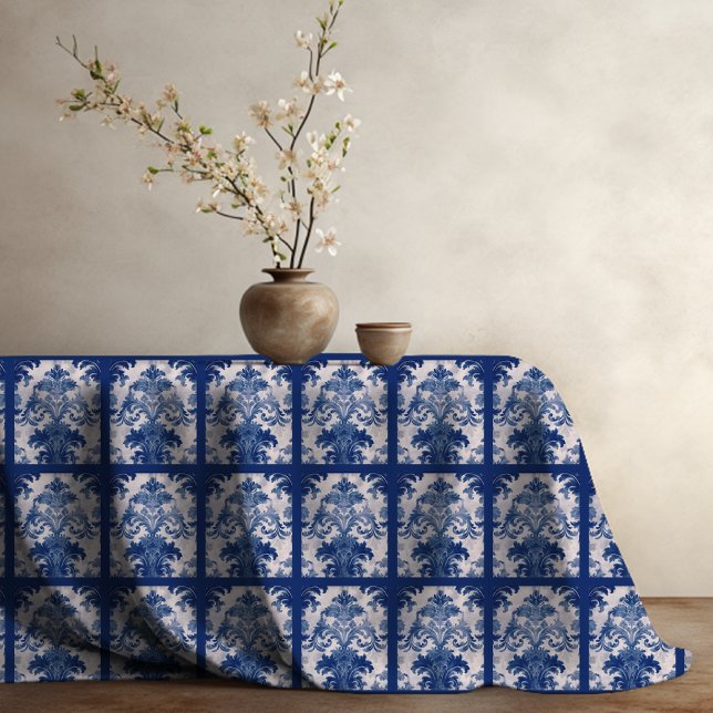 Nappe Élégant vintage bleu damassé motif répétitif (Créateur téléchargé)