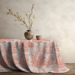 Nappe Élégant vintage orange toile de jouy imprimé