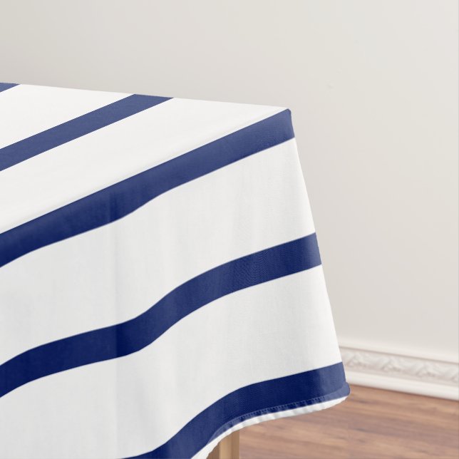 Nappe Elegant white & navy blue stripes minimalist chic (In Situ)