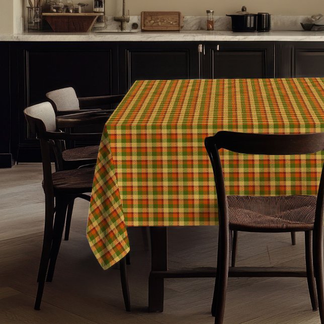 Nappe élégante à carreaux d'automne de ferme (Elegant Autumn Tartan Tablecloth Fall Farmhouse)