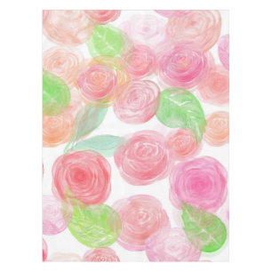 Nappe Élégante aquarelle rose Roses Motif floral
