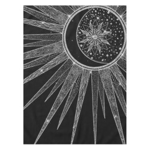 Nappe Elégante conception en noir de la lune de soleil