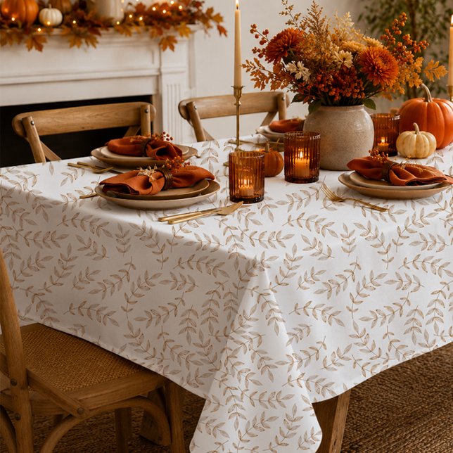 Nappe élégante de Thanksgiving aux feuilles d'auto (Fall Tablecloth)