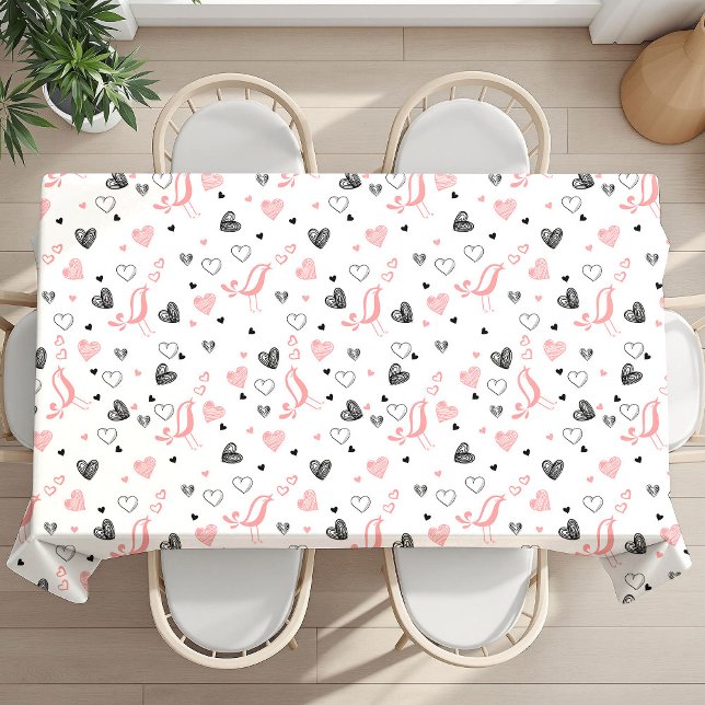 Nappe Élégante en Forme de Cœur pour la Saint-Vale (Elegant Valentine Heart Tablecloth Love Gift)