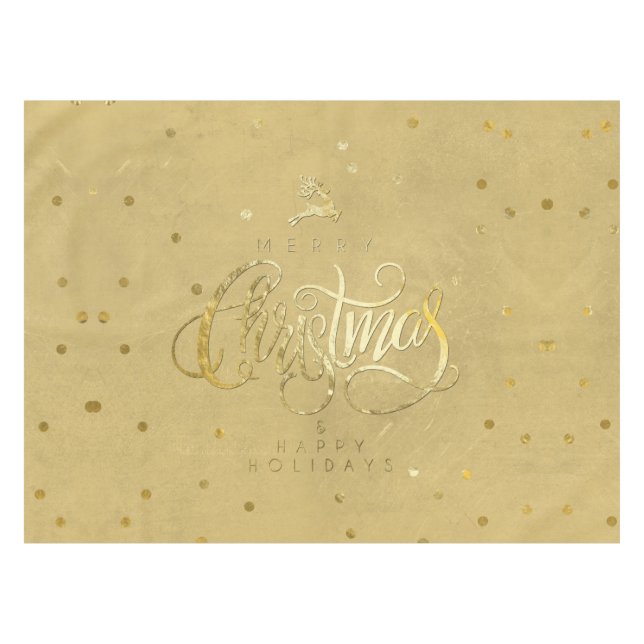 Nappe Elégante Gold Reindeer Gold Lettres Noël Petites (Devant (Horizontal))