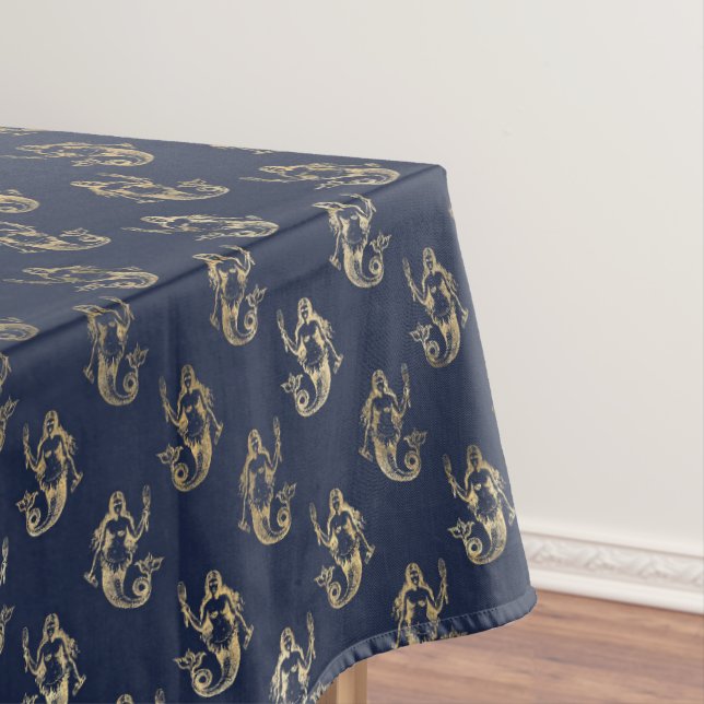 Nappe Elégante Mermaid Navy Metallic Gold Theme Party (In Situ)