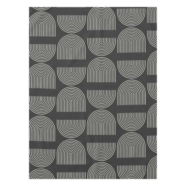 Nappe Elégante Mid Century Mod Arch Lines noir et blanc (Devant)