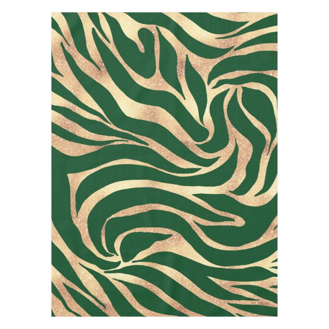 Nappe Elégante Parties scintillant or Zebra Green Poster (Devant)