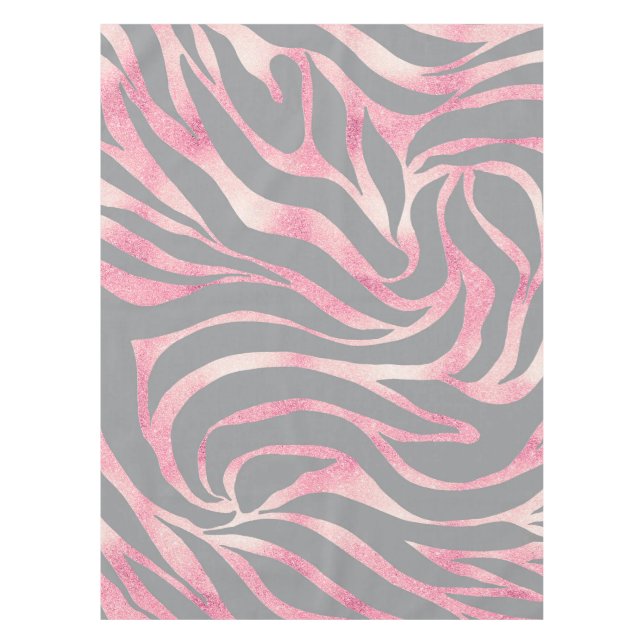 Nappe Elégante Parties scintillant Rose or Zebra Grey Po (Devant)