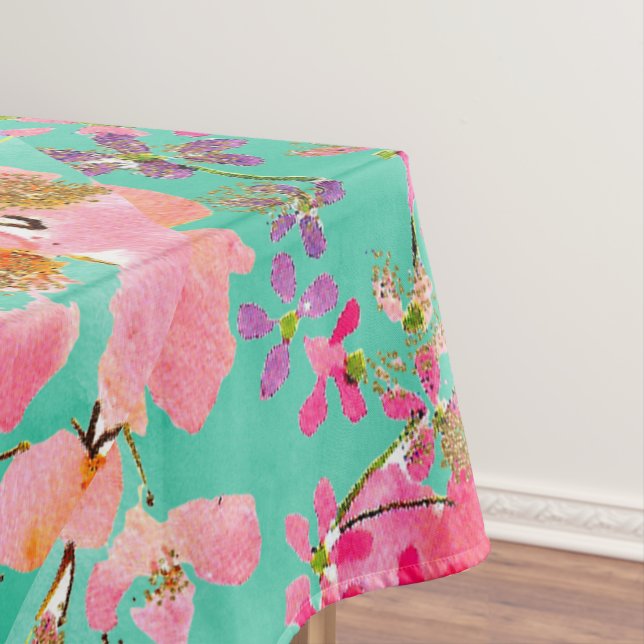 Nappe Elégante peinture à la main aquarelle ressort flor (In Situ)