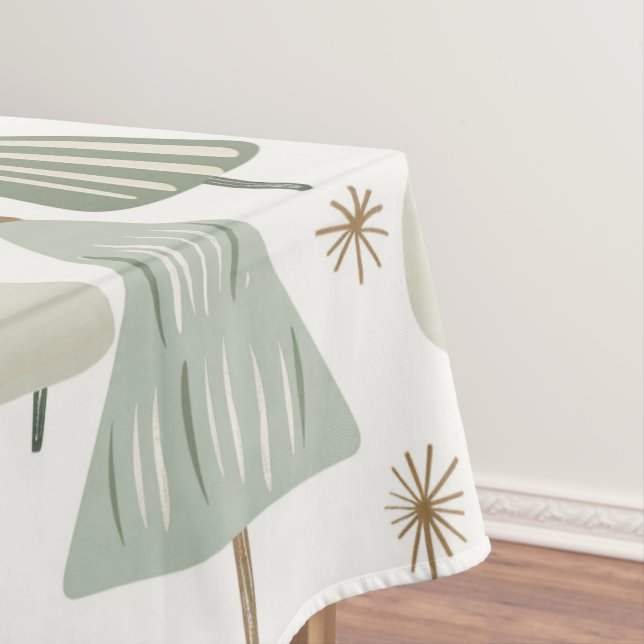 Nappe Élégante saga verte Noël Arbres motif (In Situ)