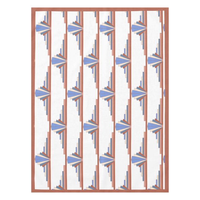 Nappe Éléments Art déco en or rose & bleu (Devant)