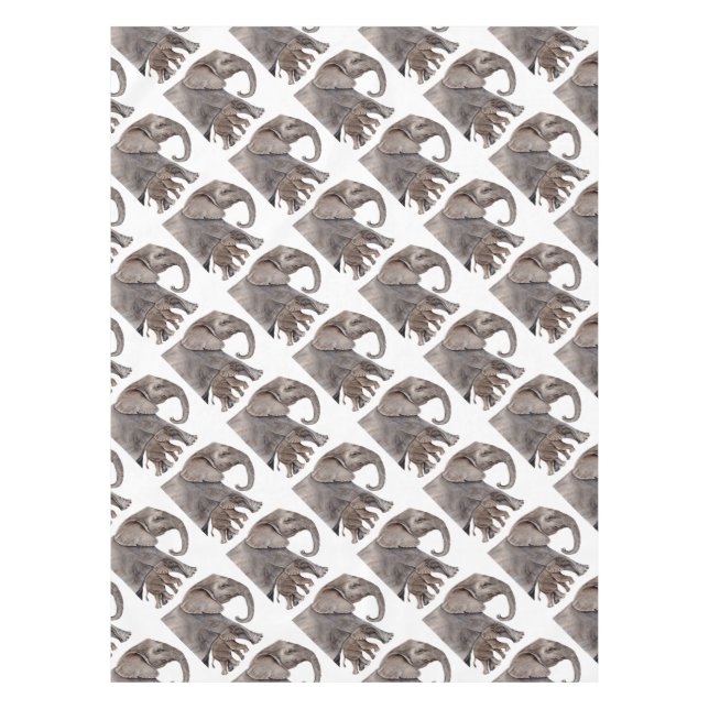 Nappe Eléphant avec bébé éléphant (Devant)