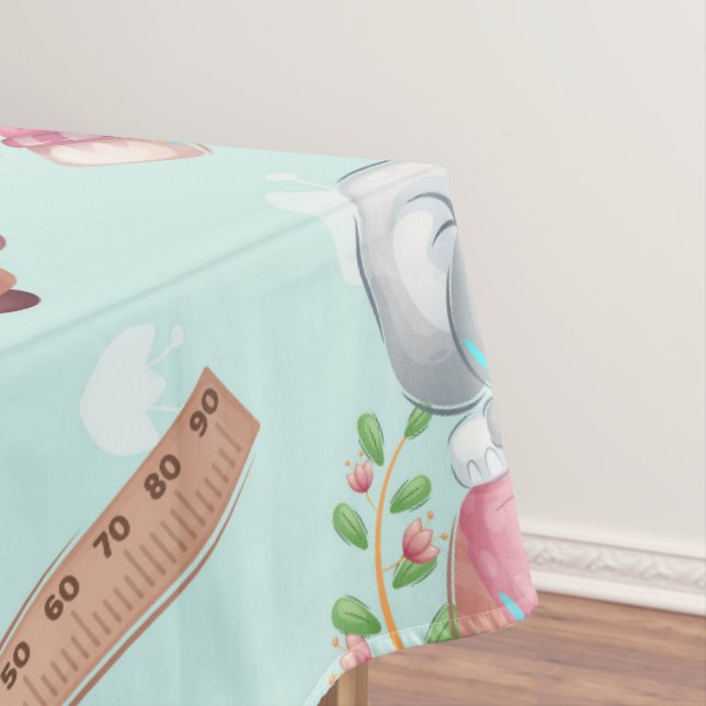 Nappe Éléphant motif de rentrée scolaire (In Situ)