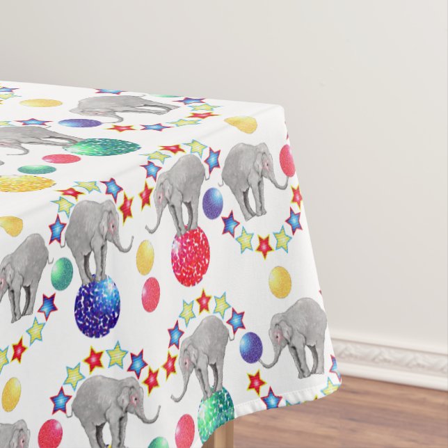 Nappe Elephant Stars Circus Pattern (In Situ)