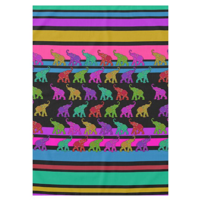 Nappe Elephant Walk & Stripes Motif + vos idées (Devant)