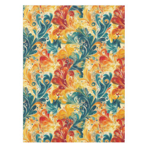 Nappe Emerald Green & Gold Abstrait Paisley Feuilles (3)