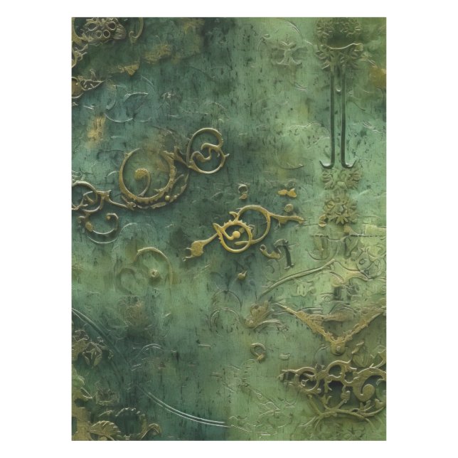 Nappe Émeraude Green Rustic Steampunk Horloge (10) (Devant)