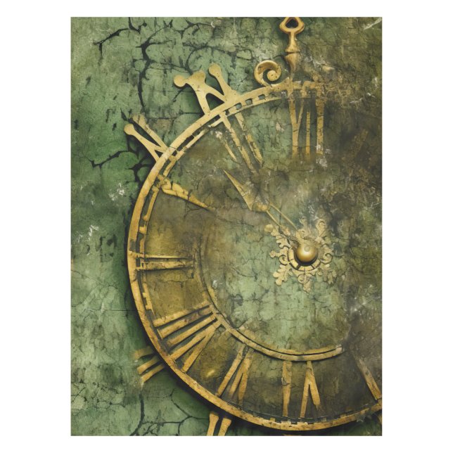 Nappe Émeraude Green Rustic Steampunk Horloge (12) (Devant)