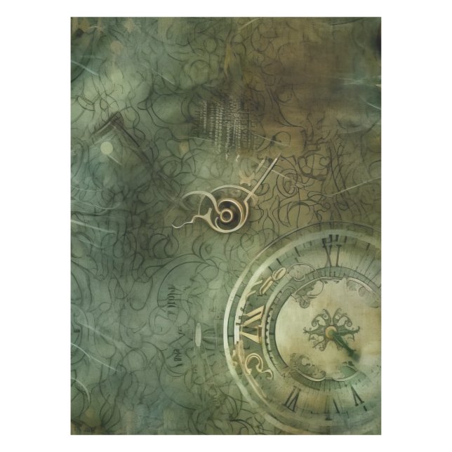 Nappe Émeraude Green Rustic Steampunk Horloge (5) (Devant)