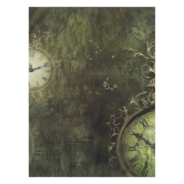 Nappe Émeraude Green Rustic Steampunk Horloge (9) (Devant)