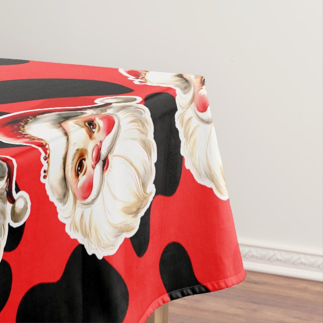 Nappe Empreinte de léopard rouge Retro Père Noël (In Situ)