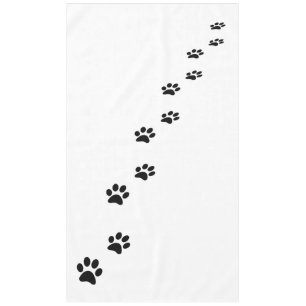 Nappe Empreintes de pattes de chat noir sur blanc
