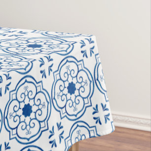 Nappe en carrelage bleu portugais