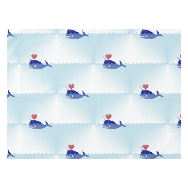 nappe en tissu de table de narval kawaii (Devant (Horizontal))